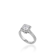 Load image into Gallery viewer, Satin Princess Cut White Gold Engagement Ring