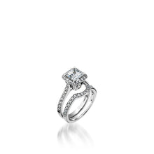 Load image into Gallery viewer, Satin Princess Cut White Gold Engagement Ring