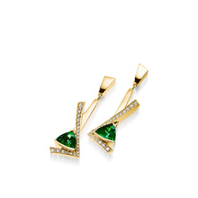Load image into Gallery viewer, Pinnacle Gemstone Dangle Earrings with Pave Diamonds
