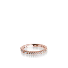 Load image into Gallery viewer, Women's 14 karat Rose Gold Essence Pave Diamond Stack Ring
