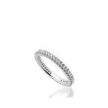 Load image into Gallery viewer, Women's 14 karat White Gold Essence Diamond Stack Ring
