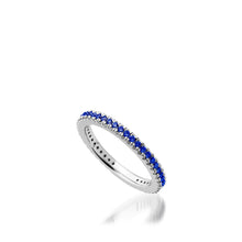 Load image into Gallery viewer, Women's 14 karat White Gold Essence Blue Sappire Stack Ring
