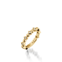 Load image into Gallery viewer, Women's 18 karat yellow gold Confetti Diamond Stack Ring