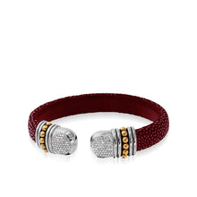 Load image into Gallery viewer, Apollo Shagreen Cuff with Pave Diamonds