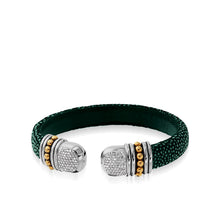 Load image into Gallery viewer, Apollo Shagreen Cuff with Pave Diamonds