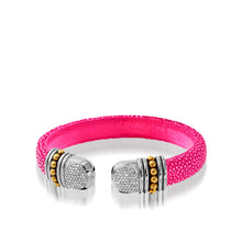 Load image into Gallery viewer, Apollo Pink Shagreen Cuff with Pave Diamonds