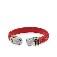 Load image into Gallery viewer, Apollo Shagreen Cuff with Pave Diamonds