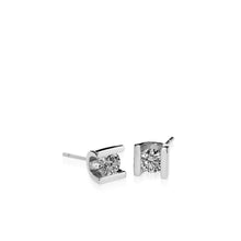 Load image into Gallery viewer, Uturn White Gold Diamond Stud Earrings