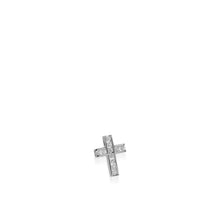 Load image into Gallery viewer, Lines Petite Diamond Cross Medallion Pendant