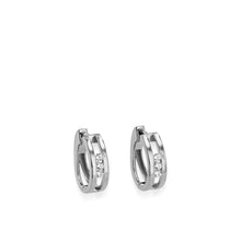 Load image into Gallery viewer, Lines Diamond Hoops