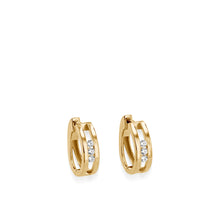 Load image into Gallery viewer, Lines Diamond Hoops