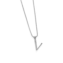 Load image into Gallery viewer, Initial Diamond Pendants White Gold
