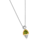 Signature Peridot and Pave Diamond Pendant Necklace