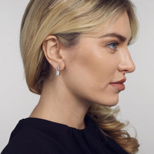 Load image into Gallery viewer, Lines Diamond Huggie Earrings