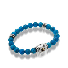 Load image into Gallery viewer, Women's Sterling Silver with 14 karat Yellow Gold Solar Apatite Beaded Bracelet