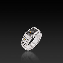 Load image into Gallery viewer, Matrix Black Diamond Signet Ring