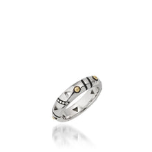 Load image into Gallery viewer, Women's Sterling Silver and 14 karat Yellow Gold Solar Ring