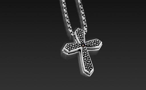 Matrix Gothic Cross Pendant Necklace by John Atencio