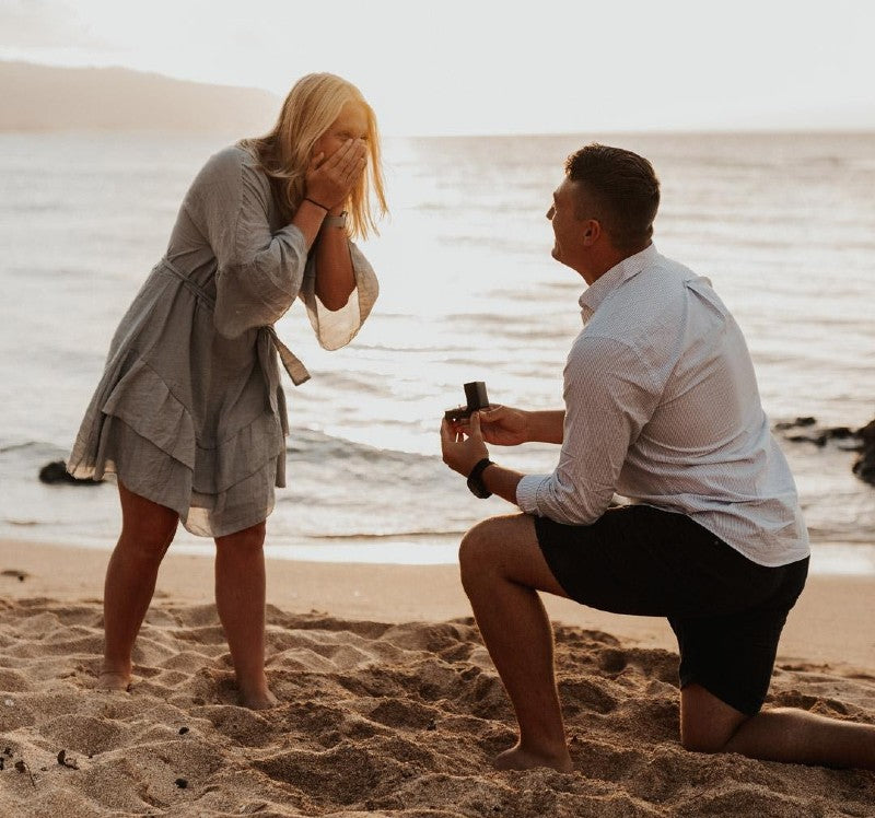 outdoor engagement photo on beach
