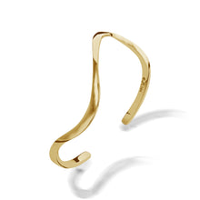 Load image into Gallery viewer, Women's Hand-forged in 14 karat Yellow Gold Christy Twist Cuff Bracelet

