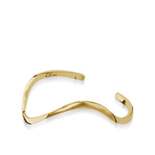 Load image into Gallery viewer, Women's Hand-forged in 14 karat Yellow Gold Christy Twist Cuff Bracelet
