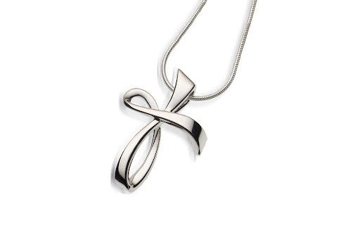 Serenity Silver Cross Pendant Necklace by John Atencio