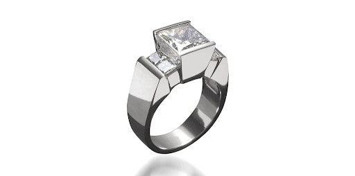 Ventana Princess Cut Diamond Engagement Ring