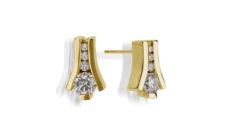 Venture Gold Diamond Earrings from John Atencio