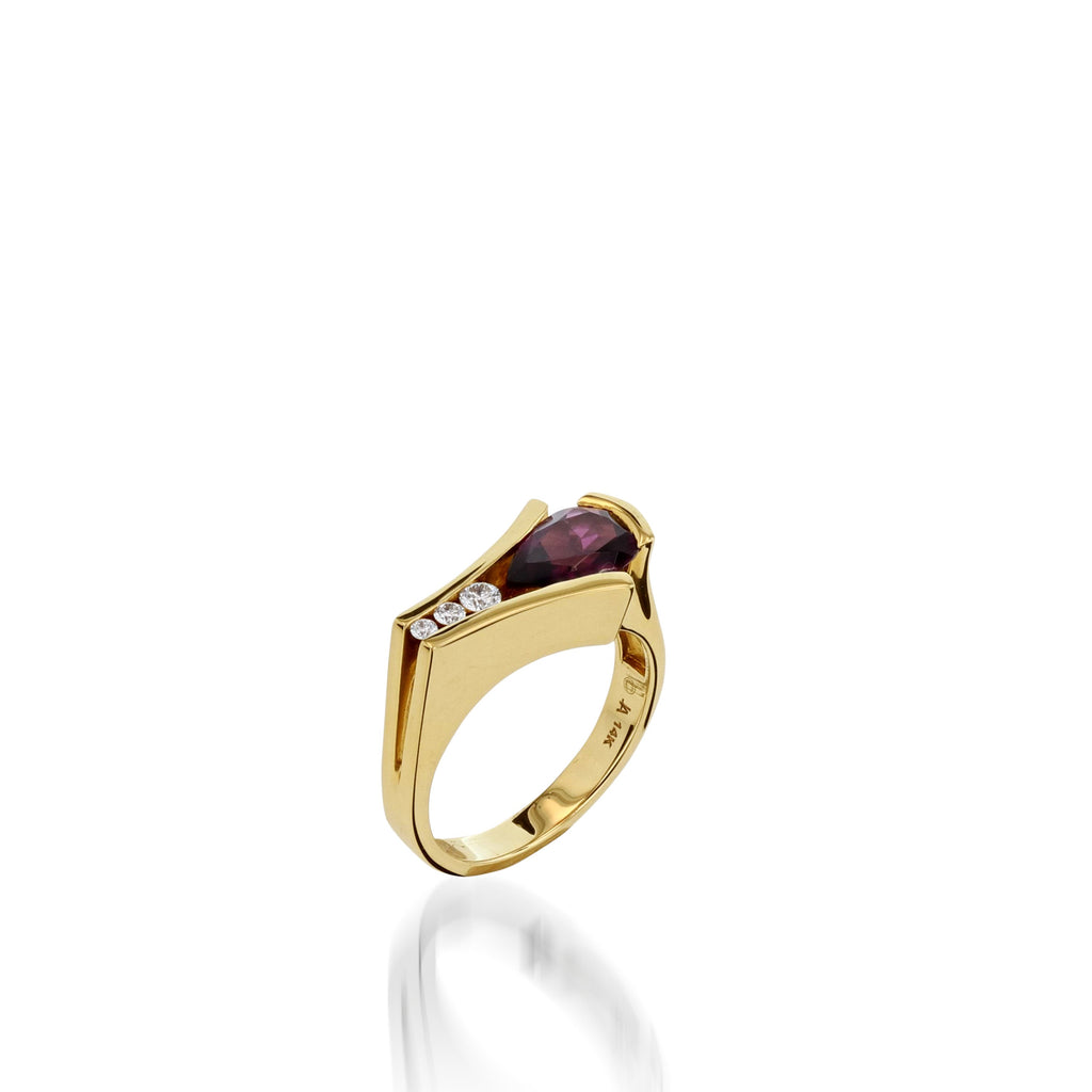 Venture Small Gemstone Ring with Diamonds by John Atencio