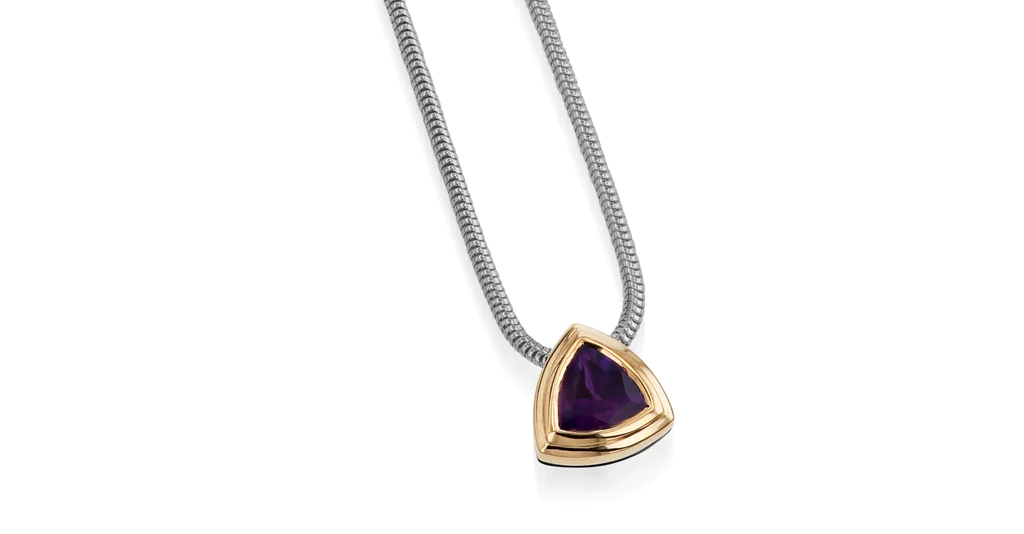Arrivo Trillion Solitaire Pendant Necklace
