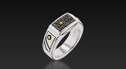 black diamond signet ring