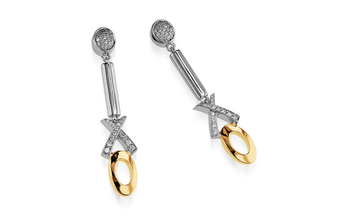 gold drop earrings by John Atencio