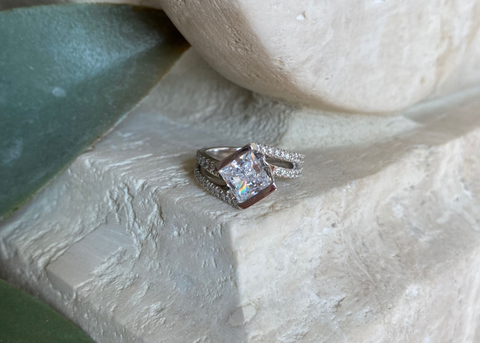 princess cut engagement ring by John Atencio